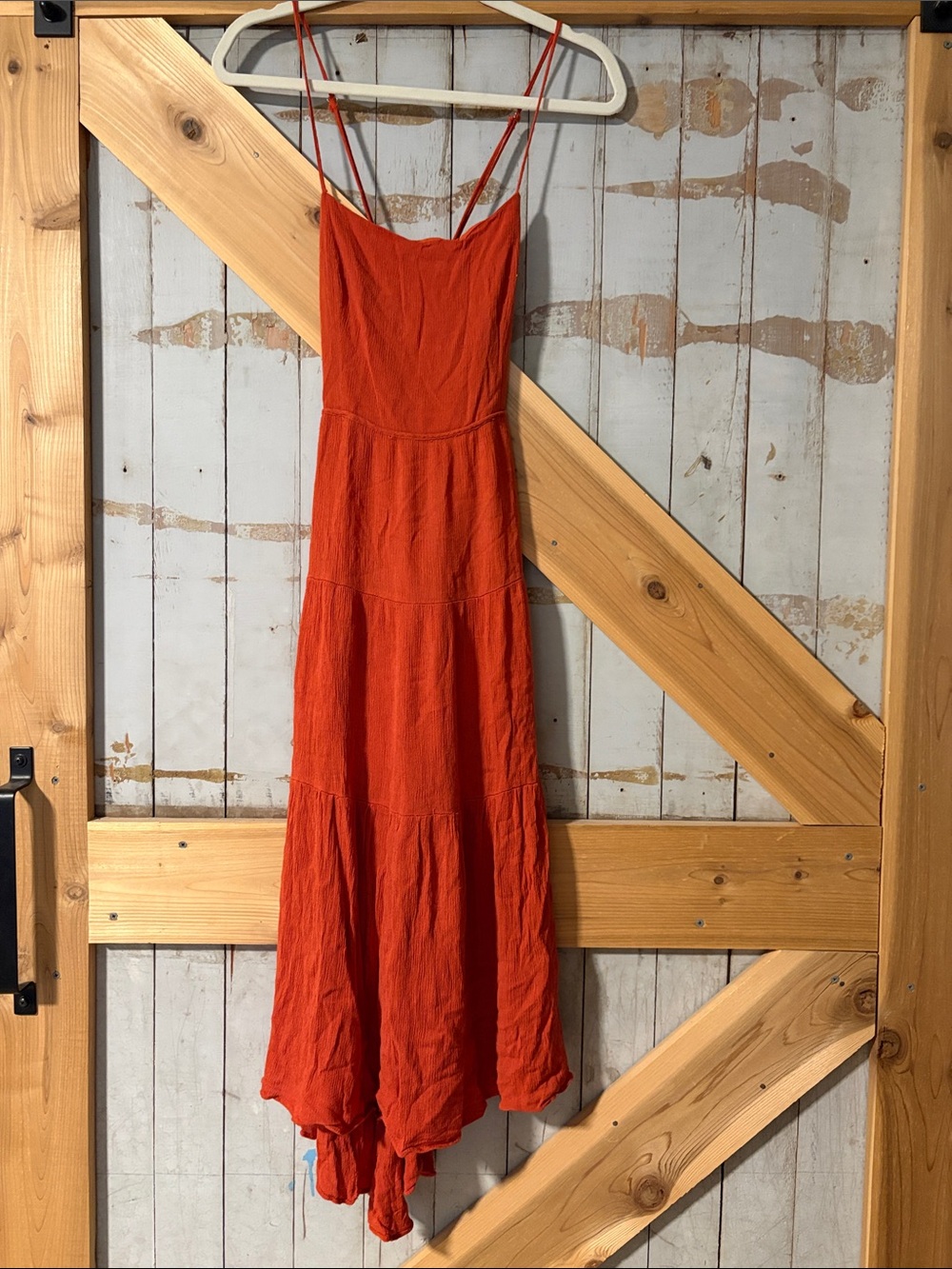 Rust dress with lace up back